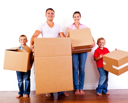 House movers preparing a home move in Mile End