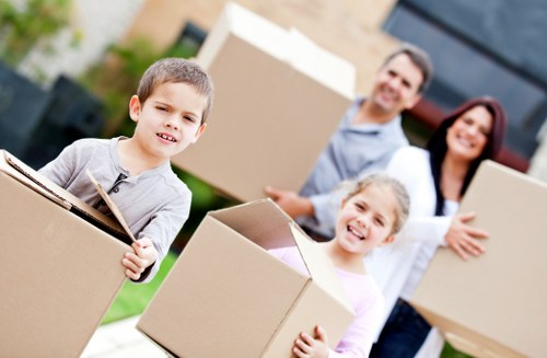 Commercial removals equipment and office items prepared for transport