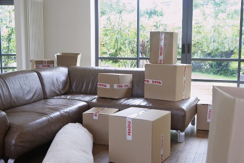 Prepared boxes and wrapped furniture ready for house removals